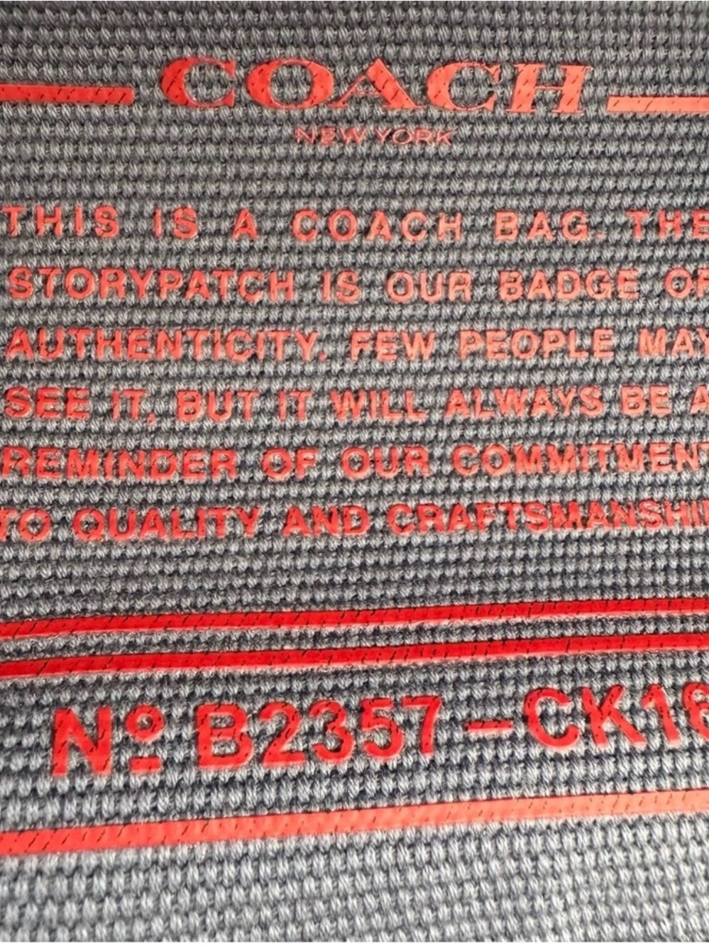 Coach Navy Canvas Tote with Red Striped Handles - Picture 2 of 5